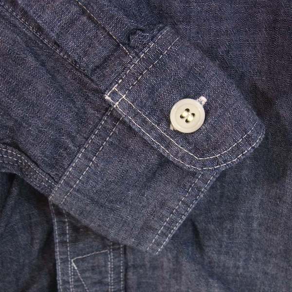 BONCOURA ボンクラ メンズ ボタンダウン ワーク 長袖シャツ インディゴブルー系 36【中古】