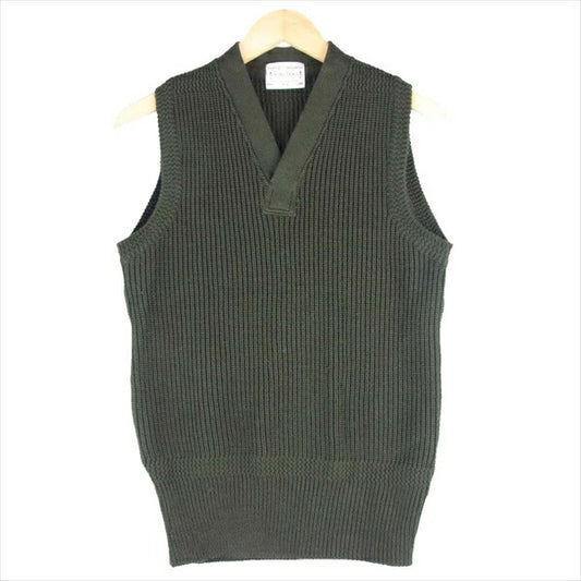BONCOURA ボンクラ ウール ポケット ベスト ニット カーキ(オリーブグリーン)系 36【中古】