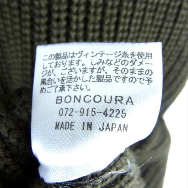 BONCOURA ボンクラ ウール ポケット ベスト ニット カーキ(オリーブグリーン)系 36【中古】