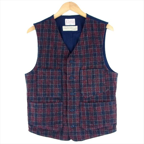BONCOURA ボンクラ  ワーク ジレ ヘリンボーン チェック ベスト マルチカラー系 36【美品】【中古】