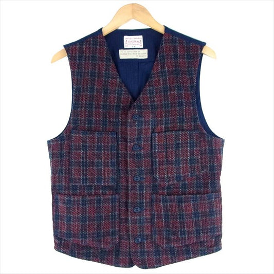 BONCOURA ボンクラ  ワーク ジレ ヘリンボーン チェック ベスト マルチカラー系 36【美品】【中古】