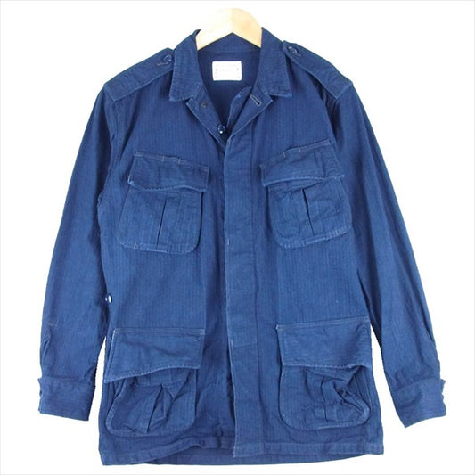 BONCOURA ボンクラ デニム ファティーグ ヘリンボーン ジャケット 紺系 36【中古】