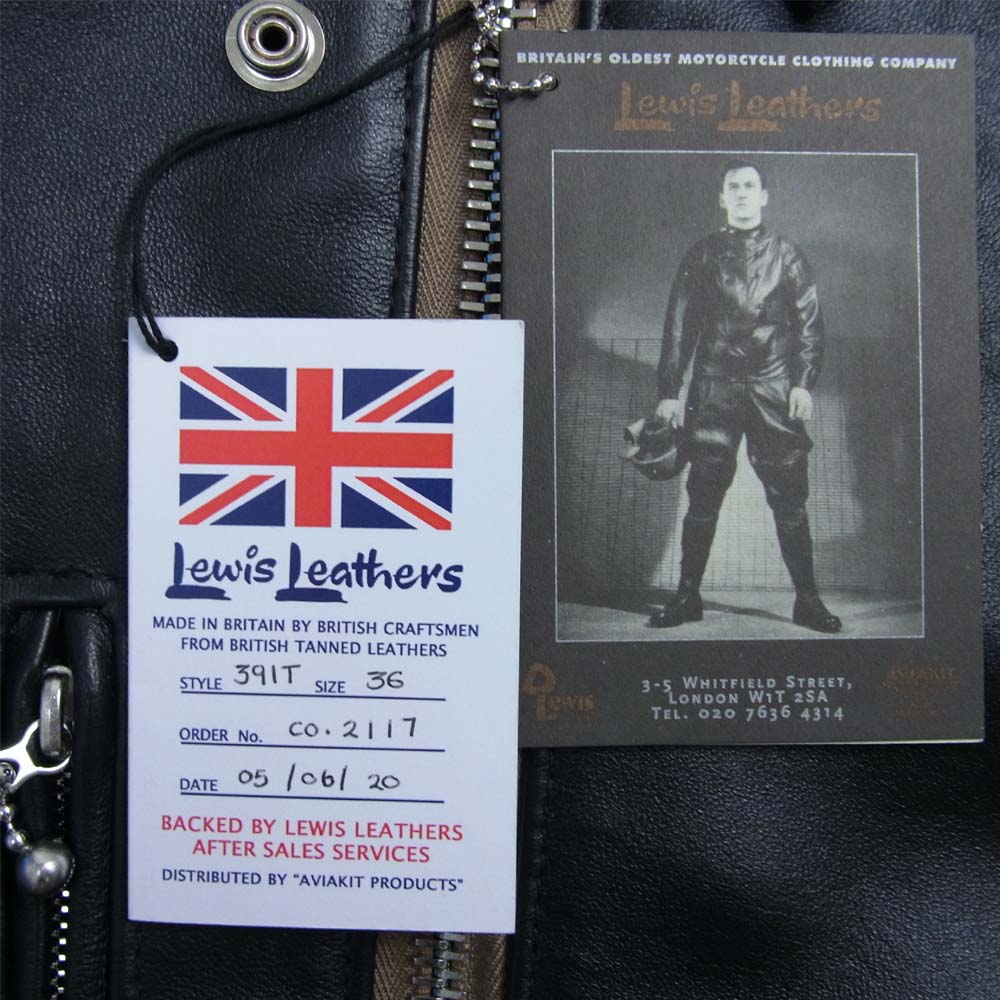 Lewis Leathers ルイスレザー 391T ライトニング タイトフィット ライダース ジャケット ブラック系 36【極上美品】【中古】
