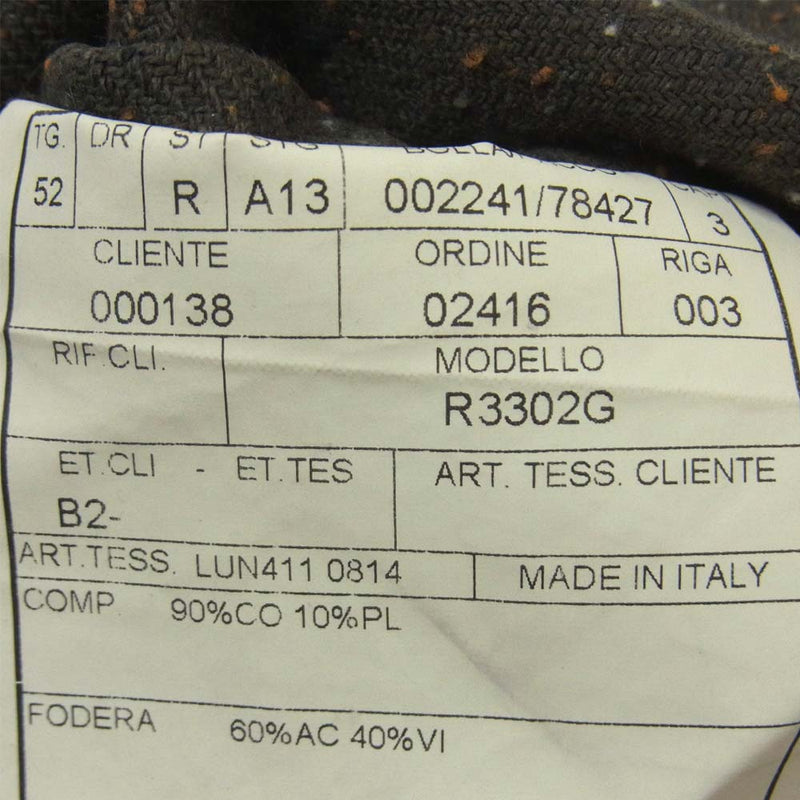 ボリオリ R3302G ネップ コットン 3B テーラードジャケット グレー系 52【中古】