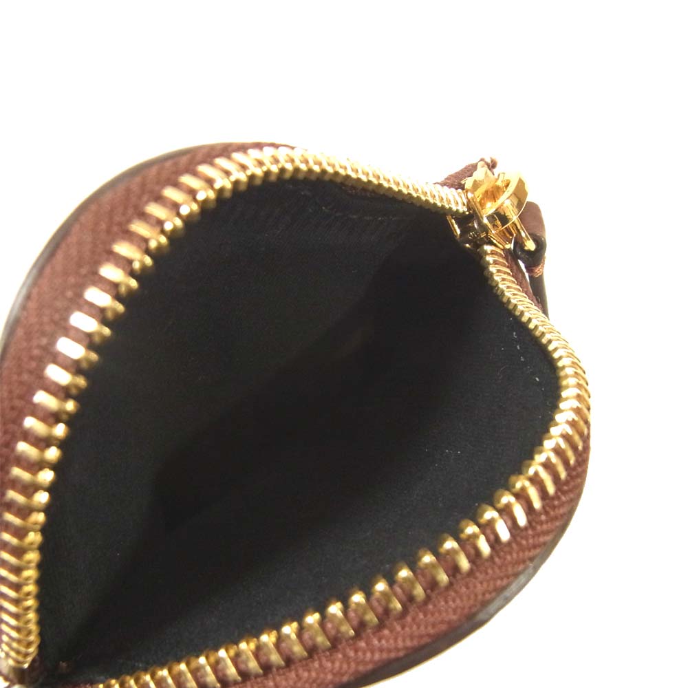 MAISON KITSUNE メゾンキツネ BU05305AL 1001 FOX HEAD LEATHER COIN PURSE コインケース ブラウン系【美品】【中古】