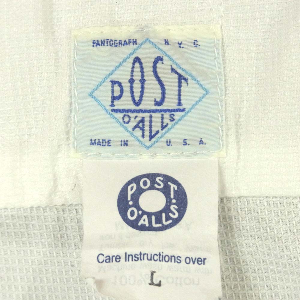 POST OVERALLS ポストオーバーオールズ プルオーバー 半袖シャツ ホワイト系 L【中古】