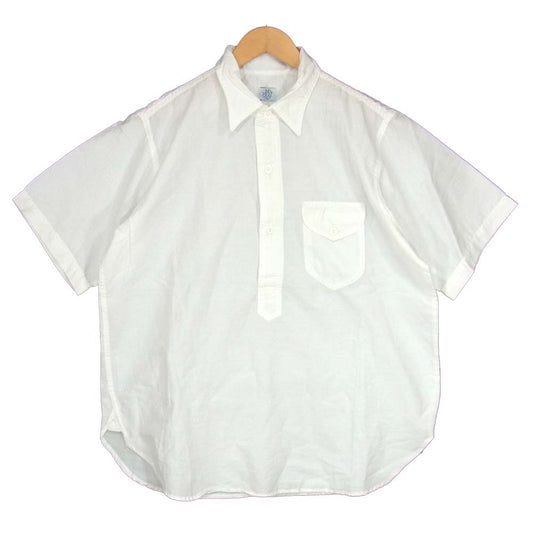 POST OVERALLS ポストオーバーオールズ プルオーバー 半袖シャツ ホワイト系 L【中古】