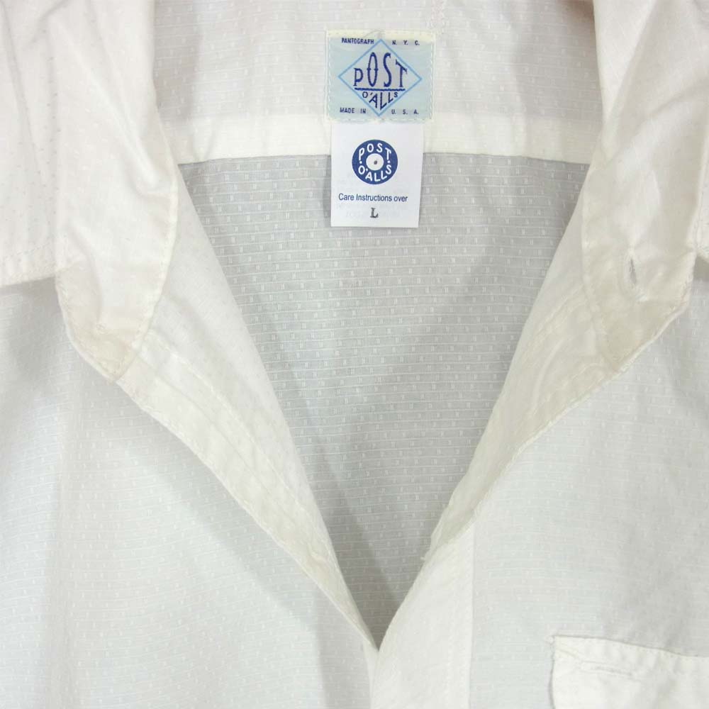 POST OVERALLS ポストオーバーオールズ プルオーバー 半袖シャツ ホワイト系 L【中古】