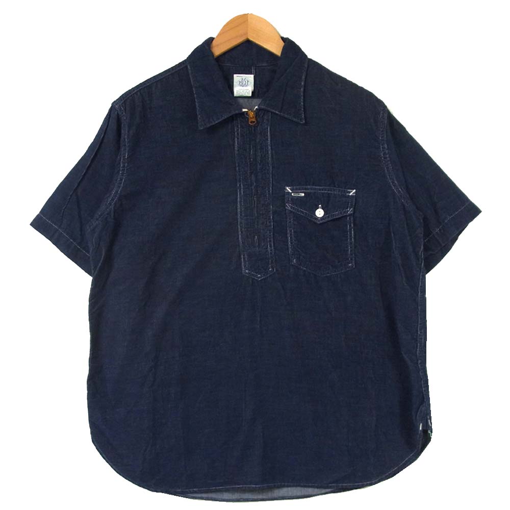 POST OVERALLS ポストオーバーオールズ プルオーバー ジップ 半袖シャツ ジャケット L【中古】