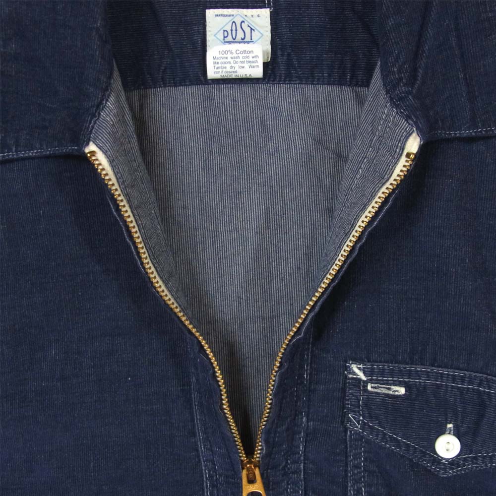 POST OVERALLS ポストオーバーオールズ プルオーバー ジップ 半袖シャツ ジャケット L【中古】