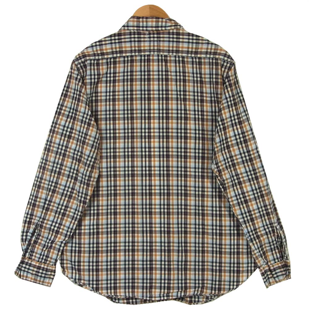 POST OVERALLS ポストオーバーオールズ チェック 長袖シャツ ブラウン系 L【中古】