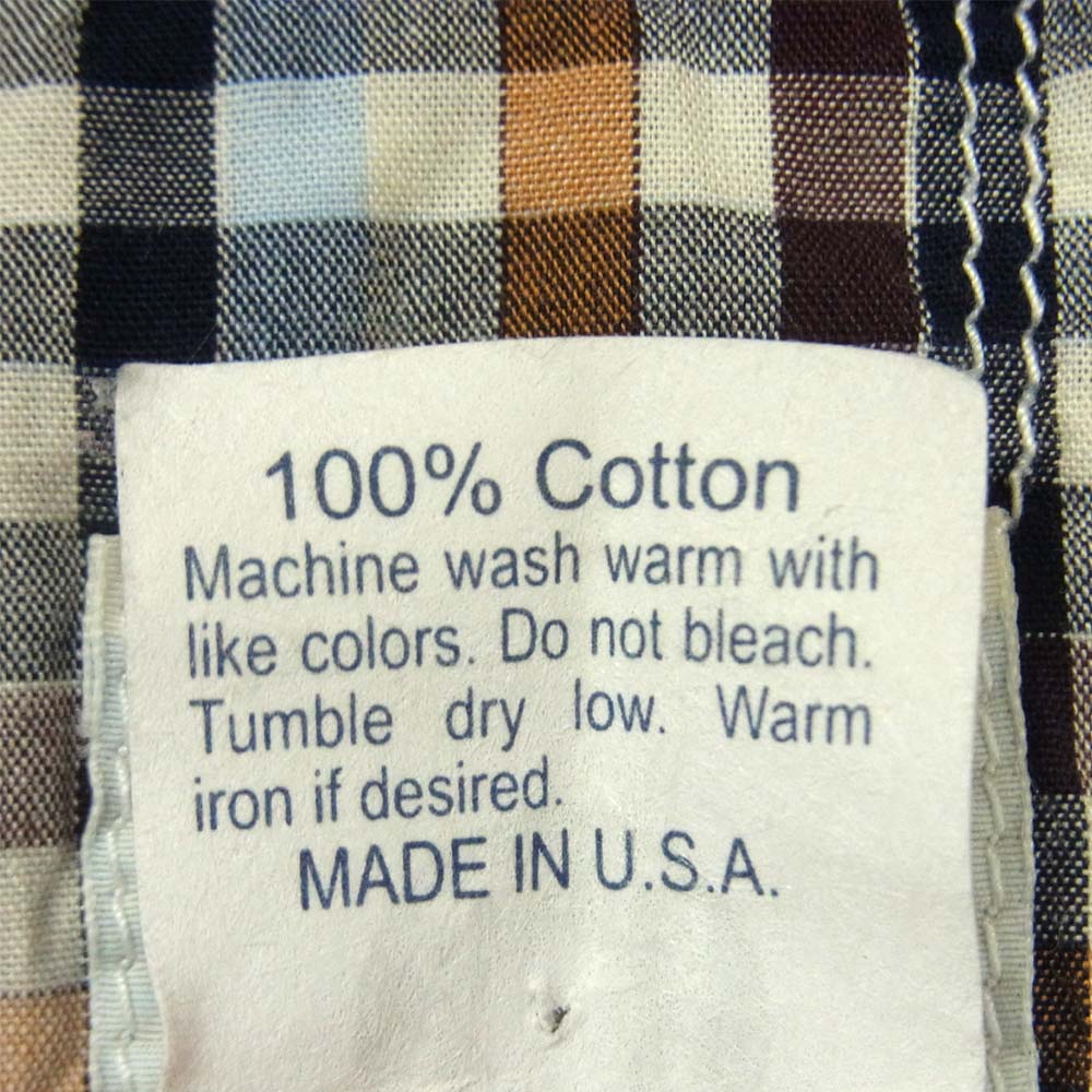 POST OVERALLS ポストオーバーオールズ チェック 長袖シャツ ブラウン系 L【中古】