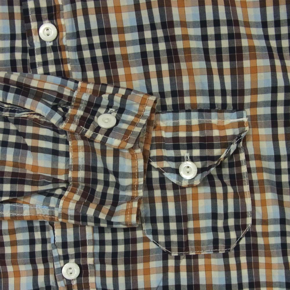 POST OVERALLS ポストオーバーオールズ チェック 長袖シャツ ブラウン系 L【中古】