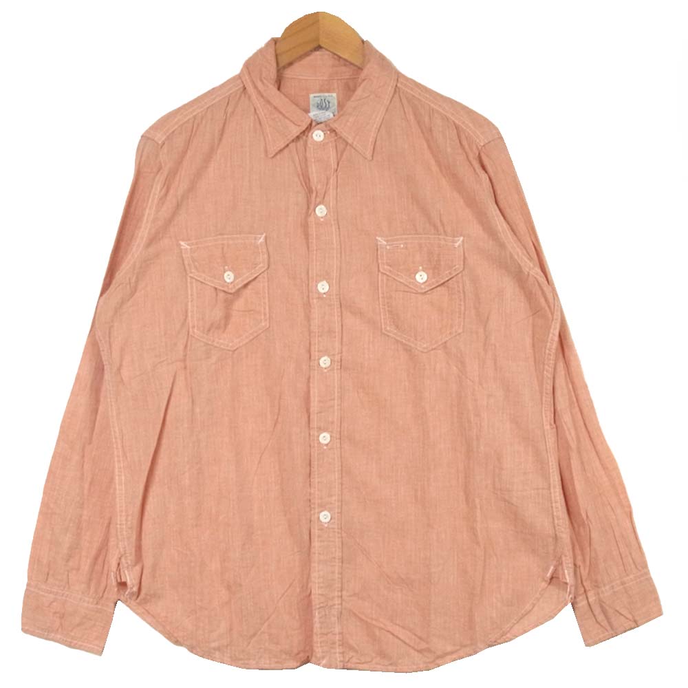 POST OVERALLS ポストオーバーオールズ シャンブレー 長袖シャツ ピンク系 L【中古】
