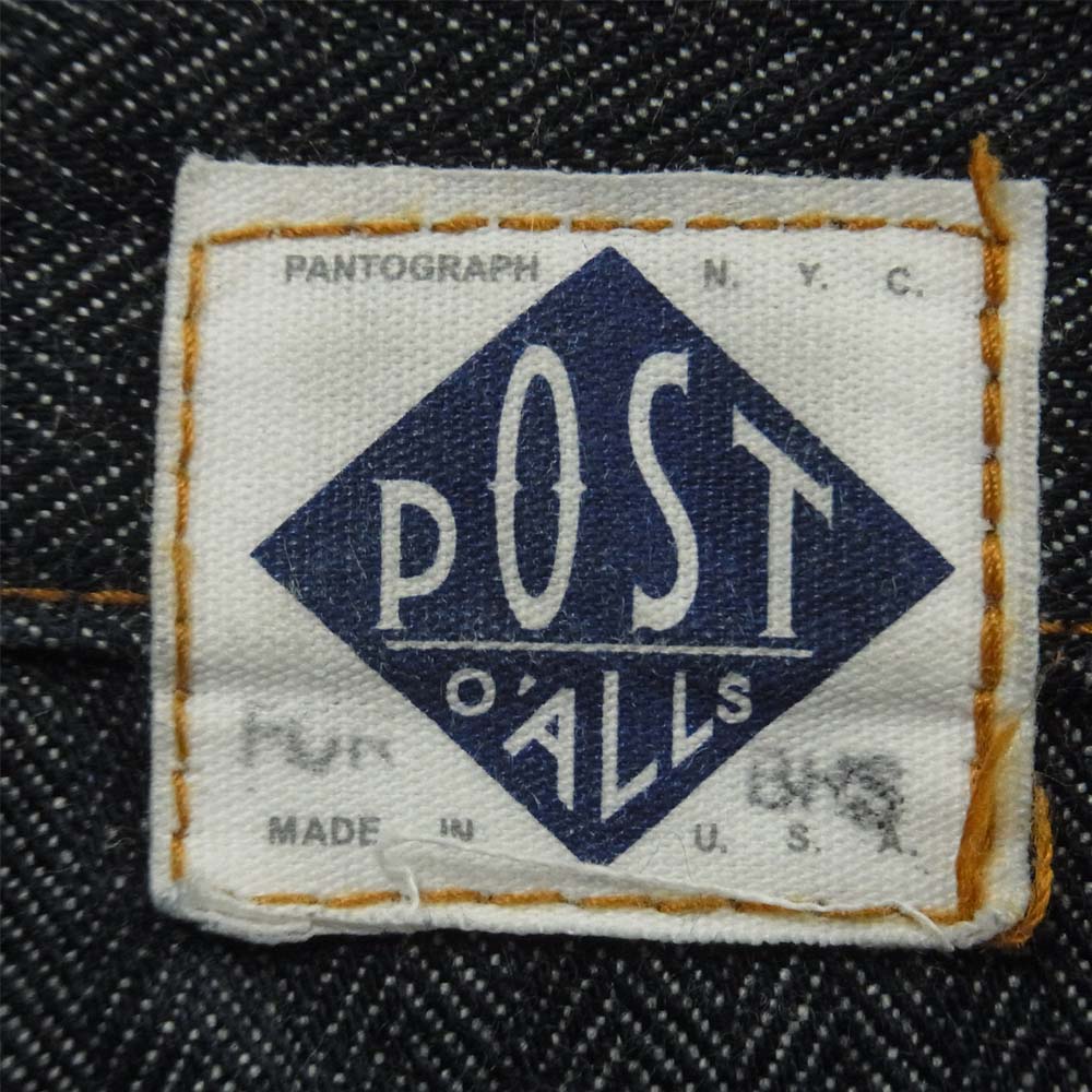 POST OVERALLS ポストオーバーオールズ ヘリンボーン パンツ インディゴブルー系 サイズ表記なし【中古】