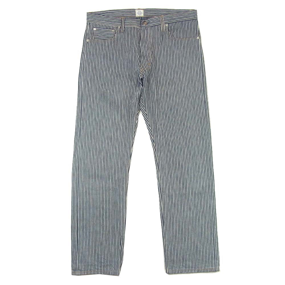 POST OVERALLS ポストオーバーオールズ ストライプ パンツ ネイビー系 ホワイト系 サイズ表記なし【中古】