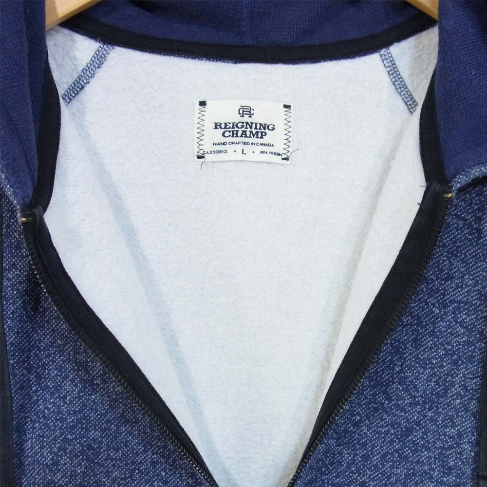 REIGNING CHAMP レイニングチャンプ RC-3205-14 裏起毛 ジップパーカー ブルー ネイビー系 L【中古】