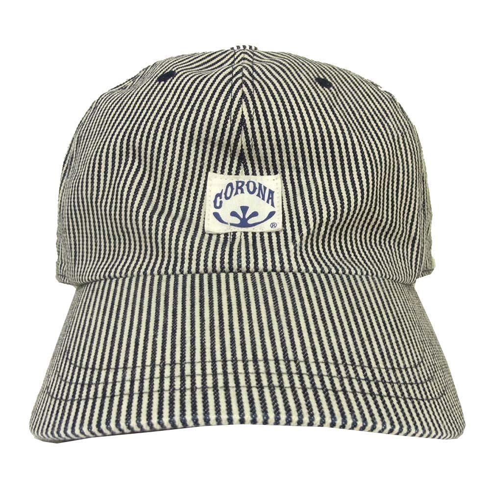 CORONA コロナ ストライプ ロゴ キャップ ブラック系 ホワイト系【中古】