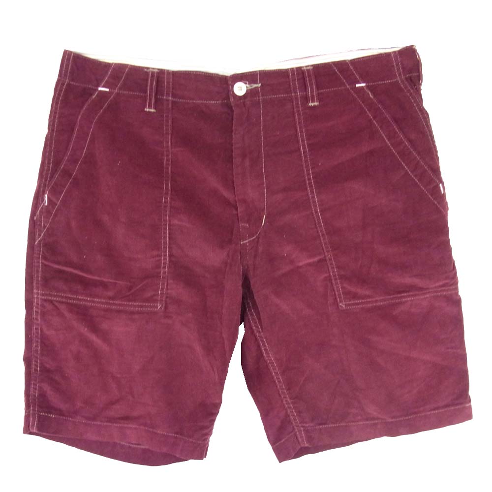 POST OVERALLS ポストオーバーオールズ コーデュロイ ショーツ ショートパンツ エンジ系【中古】