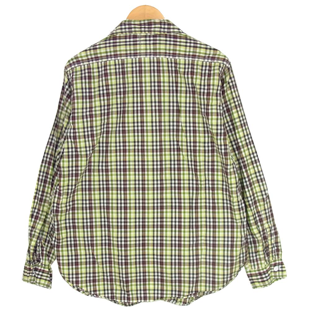 POST OVERALLS ポストオーバーオールズ コットン チャック 長袖シャツ グリーン系 L【中古】