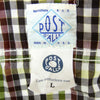 POST OVERALLS ポストオーバーオールズ コットン チャック 長袖シャツ グリーン系 L【中古】