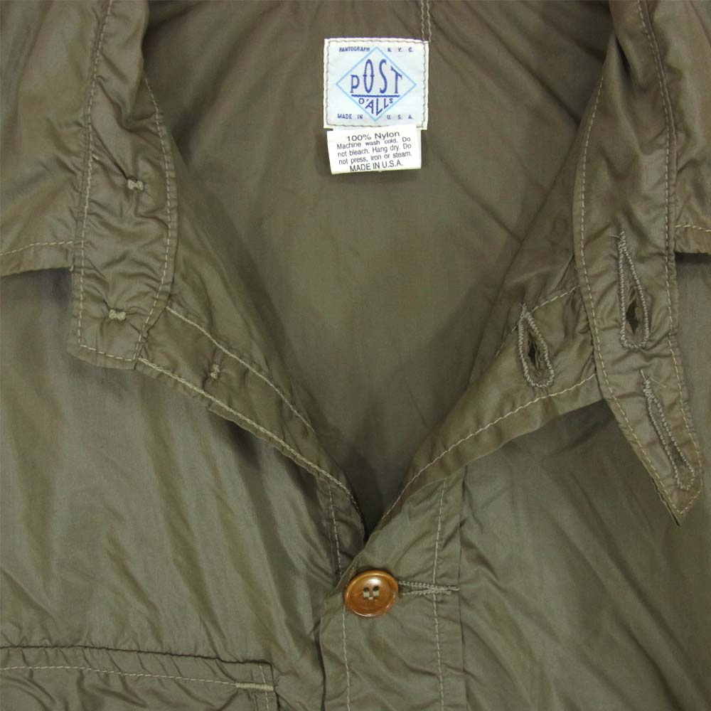 POST OVERALLS ポストオーバーオールズ C-POST-R ナイロン 長袖シャツ カーキ系 L【中古】