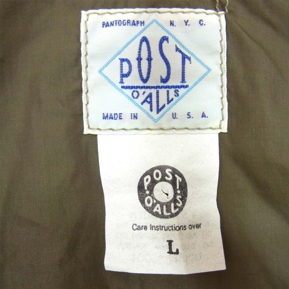 POST OVERALLS ポストオーバーオールズ C-POST-R ナイロン 長袖シャツ カーキ系 L【中古】