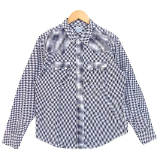 TENDERLOIN テンダーロイン T-SADDLE MAN SHT B チェッカー サドルマン ウエスタン 白×ネイビー系 S【中古】