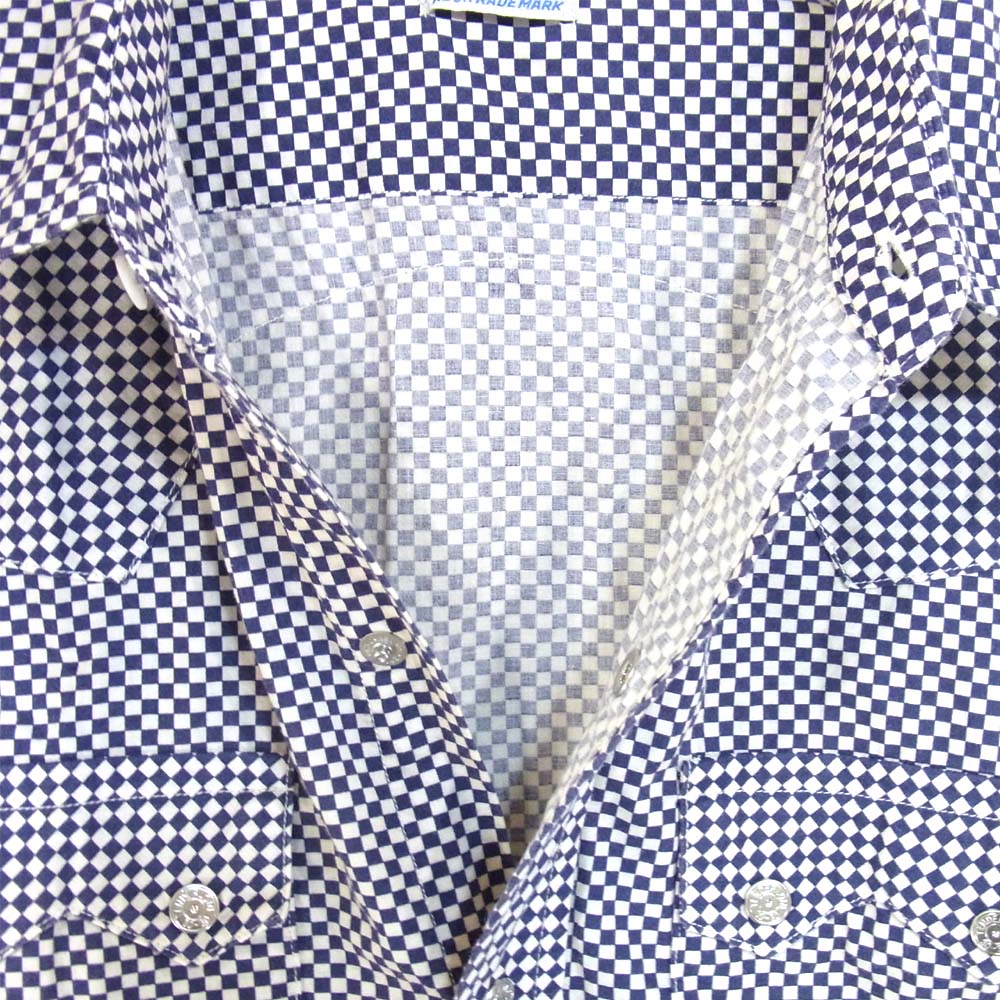 TENDERLOIN テンダーロイン T-SADDLE MAN SHT B チェッカー サドルマン ウエスタン 白×ネイビー系 S【中古】