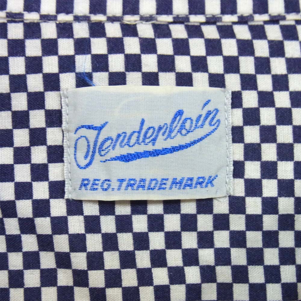 TENDERLOIN テンダーロイン T-SADDLE MAN SHT B チェッカー サドルマン ウエスタン 白×ネイビー系 S【中古】