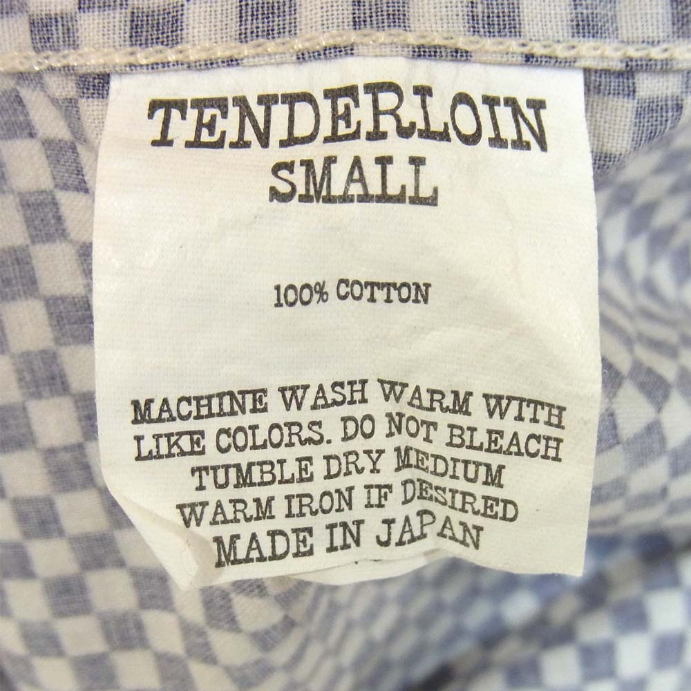 TENDERLOIN テンダーロイン T-SADDLE MAN SHT B チェッカー サドルマン ウエスタン 白×ネイビー系 S【中古】