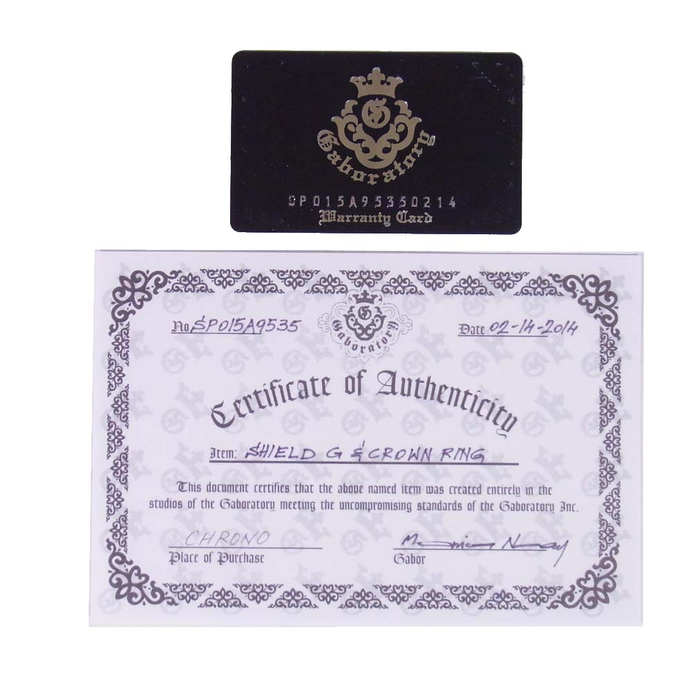 GABOR ガボール 国内正規店ギャランティ付属 SHIELD G E CROWN RING シールド クラウン リング シルバー系 15～16号程度【中古】