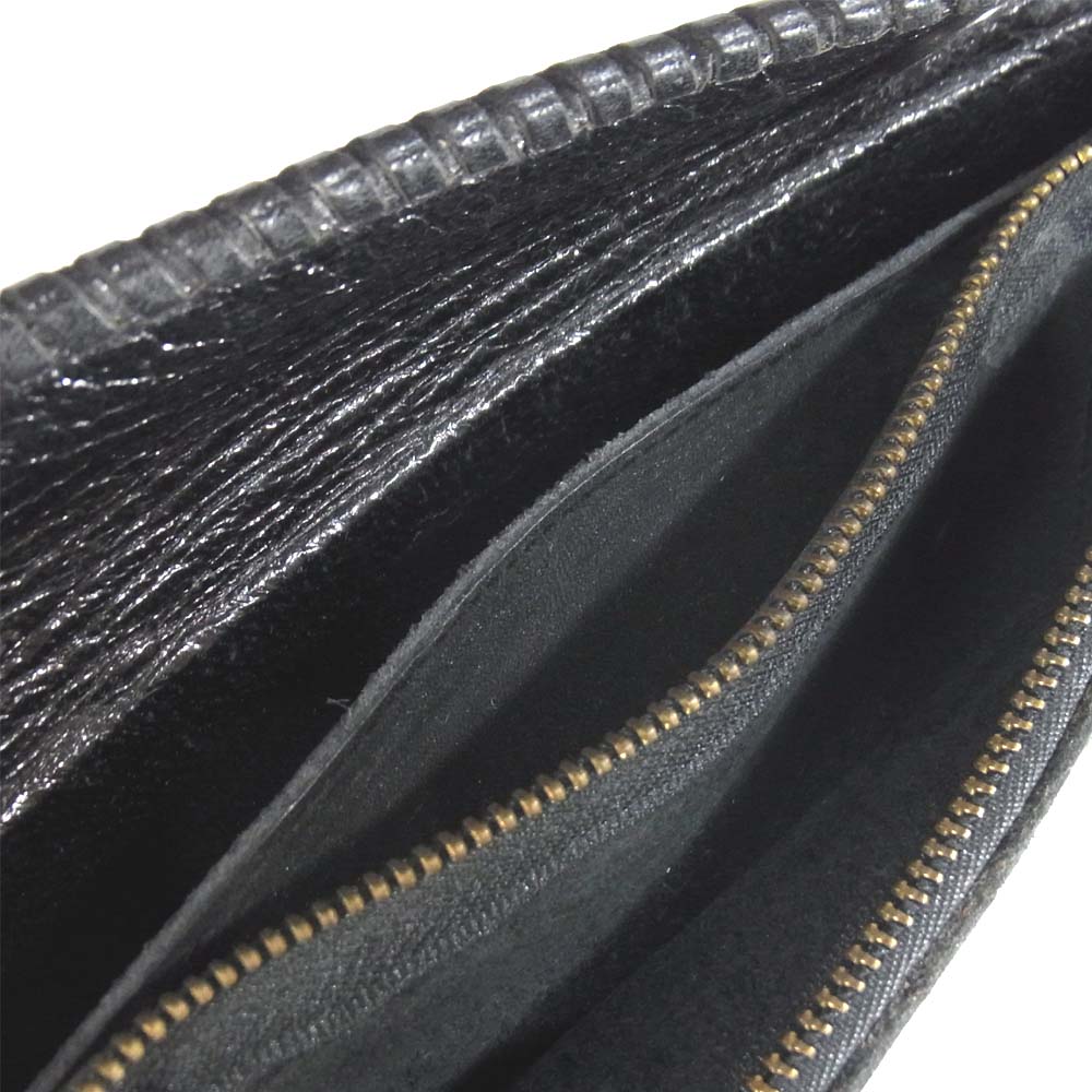 GABOR ガボール 国内正規店ギャランティ付属 BIKER S WALLET Tバー スティングレイ バイカーズウォレット ブラック系【中古】