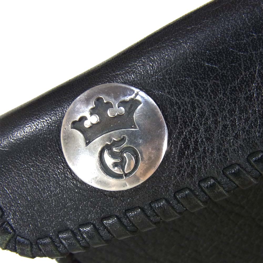 GABOR ガボール 国内正規店ギャランティ付属 BIKER S WALLET Tバー スティングレイ バイカーズウォレット ブラック系【中古】