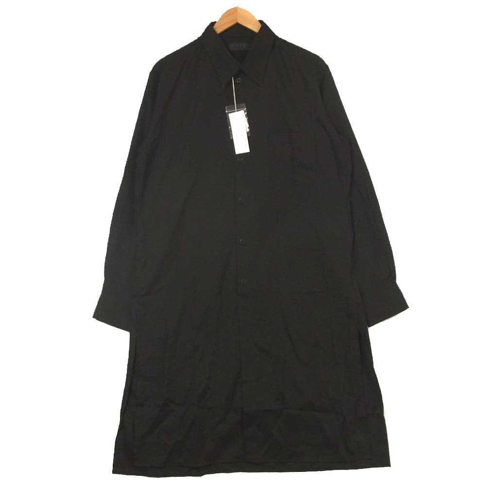 Yohji Yamamoto ヨウジヤマモト UV-B59-080 SYTE サイト ブロード レギュラー カラー ロング 長袖シャツ ブラック系 3【新古品】【未使用】【中古】