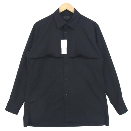 Yohji Yamamoto ヨウジヤマモト UB-B13-100 SYTE サイト T/W Gabardine Storm Shield Double Pocket Shirt ギャバジン ダブルポケット シャツ ブラック系 3【新古品】【未使用】【中古】