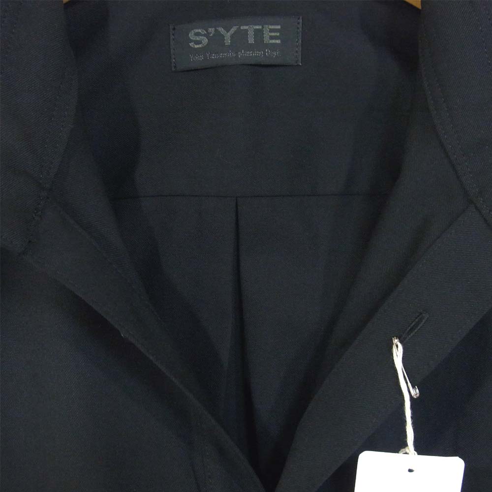 Yohji Yamamoto ヨウジヤマモト UB-B13-100 SYTE サイト T/W Gabardine Storm Shield Double Pocket Shirt ギャバジン ダブルポケット シャツ ブラック系 3【新古品】【未使用】【中古】