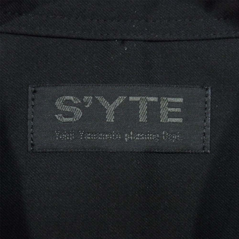 Yohji Yamamoto ヨウジヤマモト UB-B13-100 SYTE サイト T/W Gabardine Storm Shield Double Pocket Shirt ギャバジン ダブルポケット シャツ ブラック系 3【新古品】【未使用】【中古】