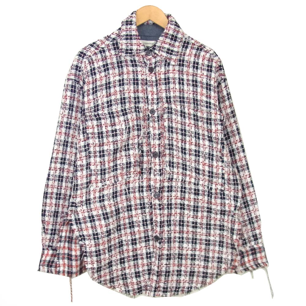 フェイスコネクション X1819T00021 オーバーサイズ チェック ツイード長袖 シャツ マルチカラー系 L【中古】