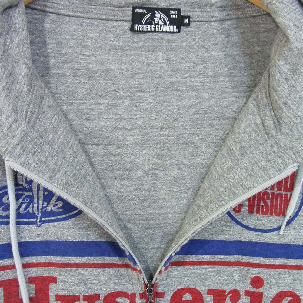 HYSTERIC GLAMOUR ヒステリックグラマー 02202CF02 HYS WORKS TEAM オーバーサイズ パーカー チャコール系 M【美品】【中古】