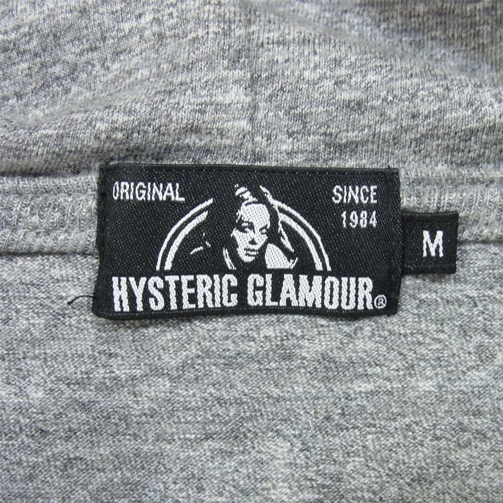 HYSTERIC GLAMOUR ヒステリックグラマー 02202CF02 HYS WORKS TEAM オーバーサイズ パーカー チャコール系 M【美品】【中古】