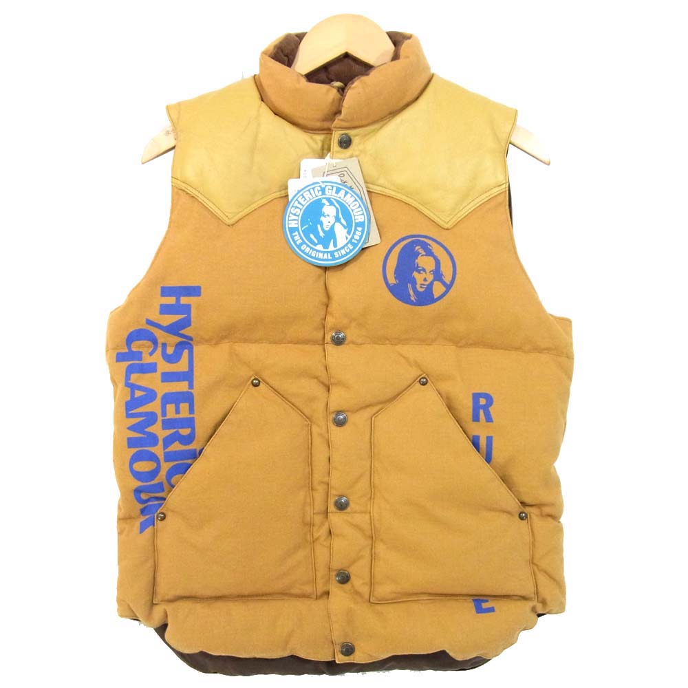 HYSTERIC GLAMOUR ヒステリックグラマー 20AW 02203AV01 ×Rocky Mountain Featherbed ロッキーマウンテン ランチ ダウンベスト ブラウン系 M【新古品】【未使用】【中古】