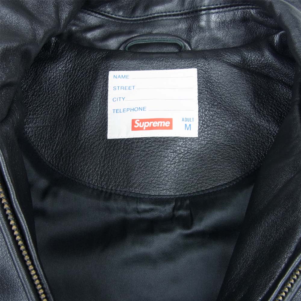 Supreme シュプリーム 18ss Studded Arc Logo Leather Jacket  スタッズ アーチロゴ レザー ジャケット ブラック系 M【美品】【中古】