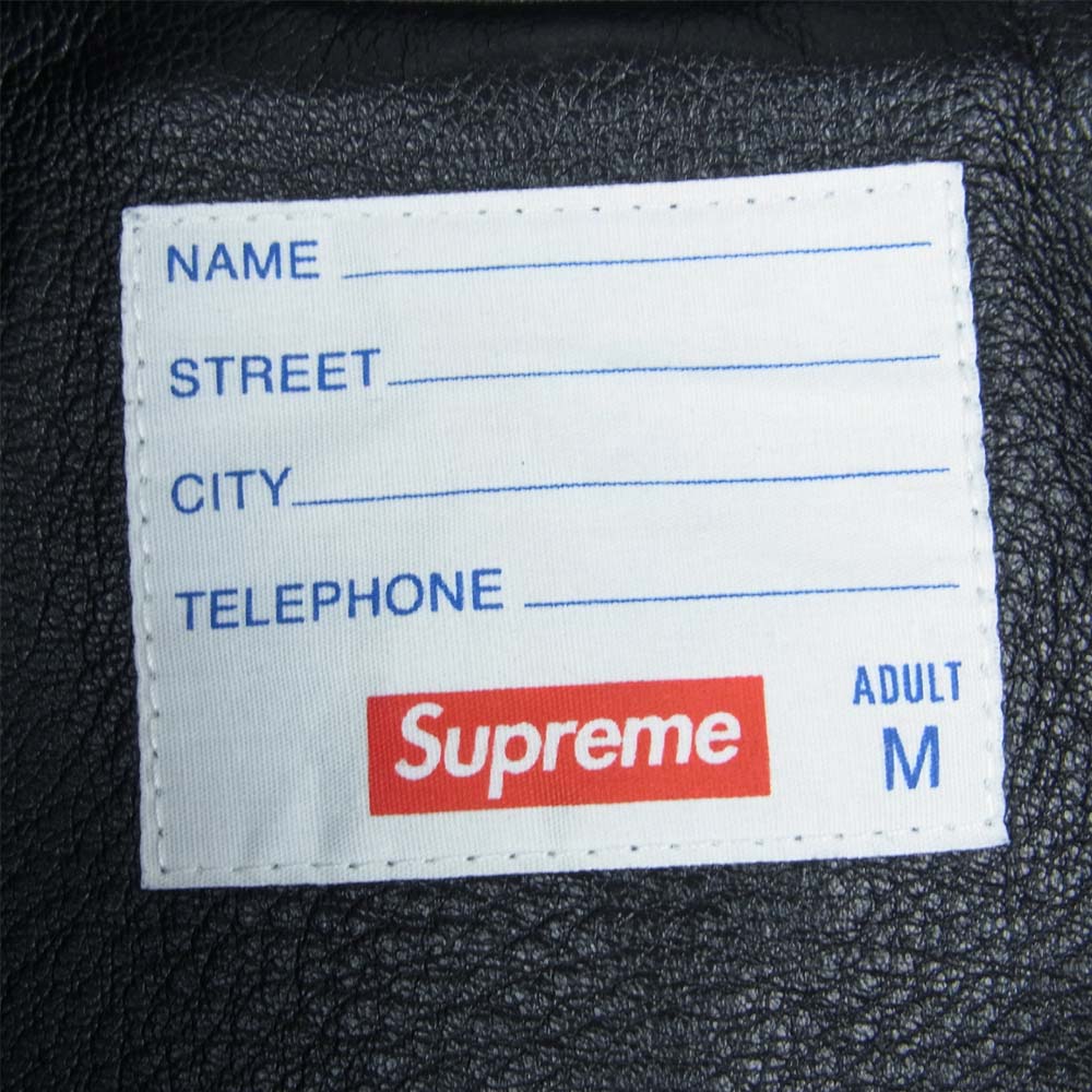 Supreme シュプリーム 18ss Studded Arc Logo Leather Jacket  スタッズ アーチロゴ レザー ジャケット ブラック系 M【美品】【中古】