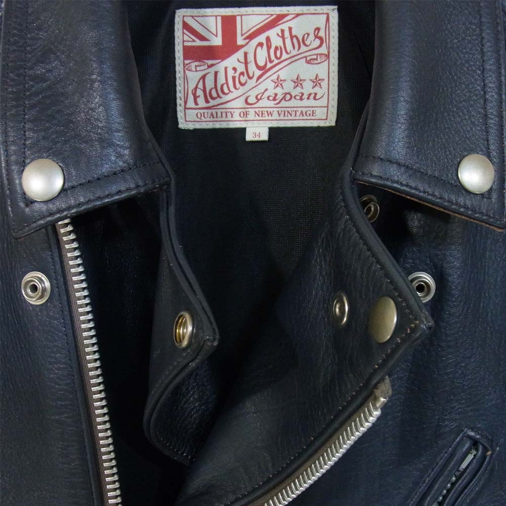ADDICT CLOTHES アディクトクローズ AD-03 BRITISH ASYMMETRY JACKET ネイビー系 34【中古】