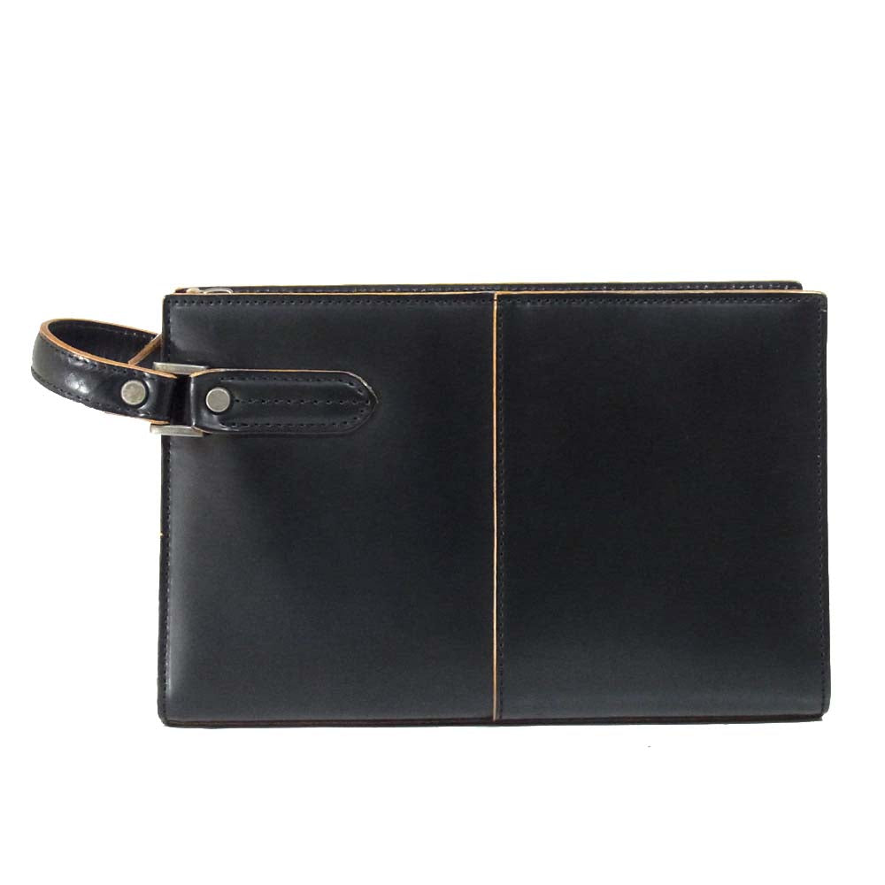 コンプレックス ガーデンズ COMPLEX GARDENS レザー クラッチ セカンド バッグ  ブラック系【中古】