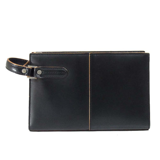 コンプレックス ガーデンズ COMPLEX GARDENS レザー クラッチ セカンド バッグ  ブラック系【中古】