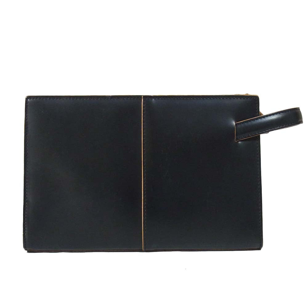 コンプレックス ガーデンズ COMPLEX GARDENS レザー クラッチ セカンド バッグ  ブラック系【中古】