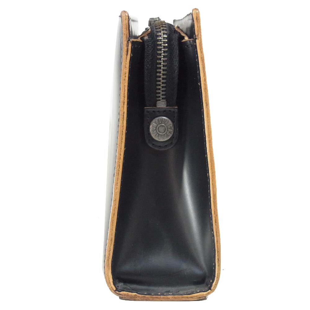 コンプレックス ガーデンズ COMPLEX GARDENS レザー クラッチ セカンド バッグ  ブラック系【中古】