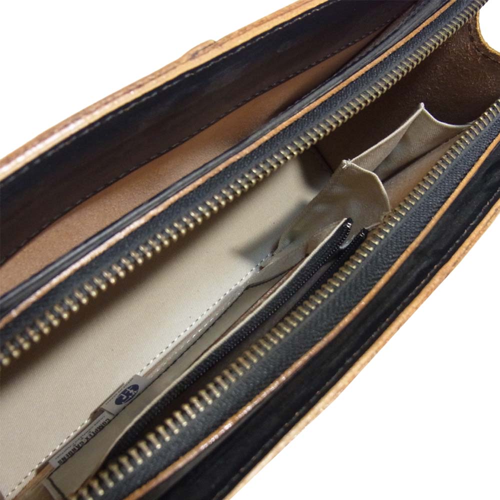 コンプレックス ガーデンズ COMPLEX GARDENS レザー クラッチ セカンド バッグ  ブラック系【中古】